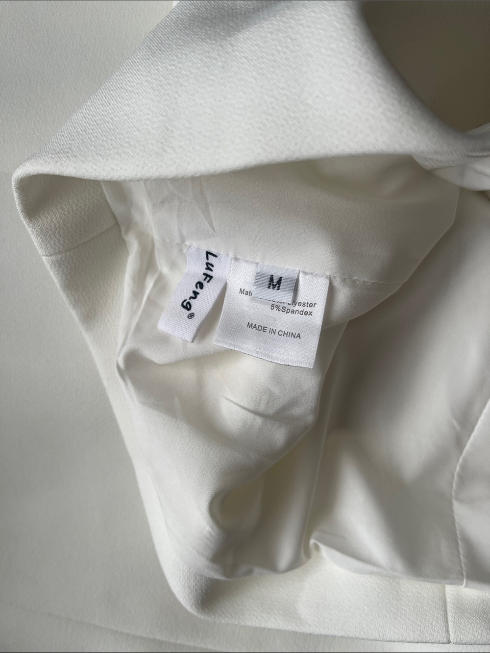 Lufeng Square-Neck White Mini Dress with Cap Sleeves - Picture 6 of 6